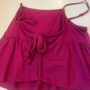 Hot Pink LA hearts tank with tie in the back. Size medium